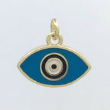 Brass 18k Gold Plated Blue Evil Eye charm | Fashion Jewellery Outlet | Fashion Jewellery Outlet