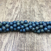 6mm Teal Blue Druzy Beads | Fashion Jewellery Outlet | Fashion Jewellery Outlet
