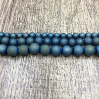 8mm Teal Blue Druzy Beads | Fashion Jewellery Outlet | Fashion Jewellery Outlet