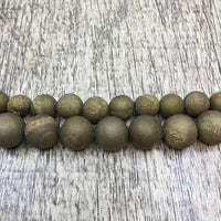 10mm Gold Druzy Beads | Fashion Jewellery Outlet | Fashion Jewellery Outlet