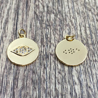 Coin Evil Eye Gold Charm | Fashion Jewellery Outlet | Fashion Jewellery Outlet