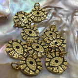 Round Gold and Silver Black Evil Eye Charm | Fashion Jewellery Outlet | Fashion Jewellery Outlet