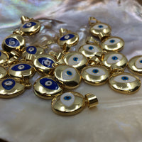 Gold Navy/White and White/Blue Silver Black Evil Eye Charm | Fashion Jewellery Outlet | Fashion Jewellery Outlet