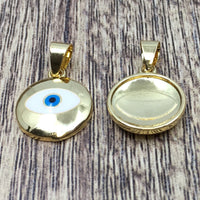 Gold Navy/White and White/Blue Silver Black Evil Eye Charm | Fashion Jewellery Outlet | Fashion Jewellery Outlet