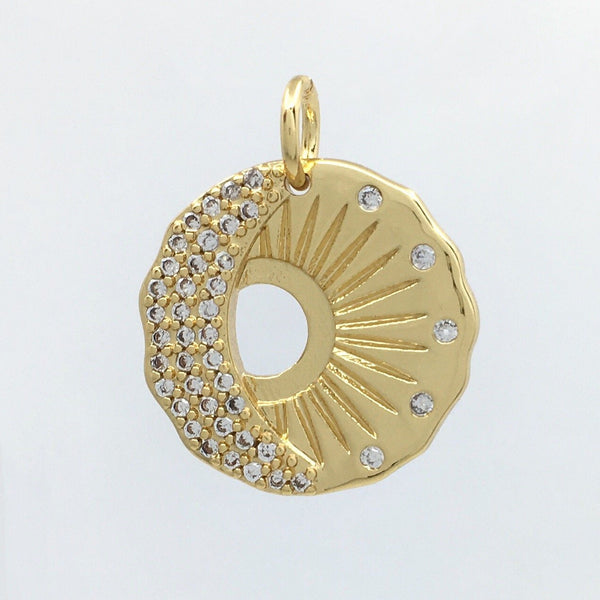 Round Sun and Moon Gold Charm | Fashion Jewellery Outlet | Fashion Jewellery Outlet