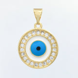Round White Brass Evil Eye Charm | Fashion Jewellery Outlet | Fashion Jewellery Outlet