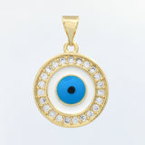 Round White Brass Evil Eye Charm | Fashion Jewellery Outlet | Fashion Jewellery Outlet