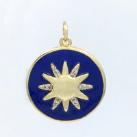 Round Sun and Moon Gold Charm | Fashion Jewellery Outlet | Fashion Jewellery Outlet