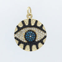 Gold Black Evil eye Charm Pendant | Fashion Jewellery Outlet | Fashion Jewellery Outlet