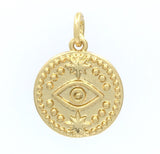 Round Gold, Rose Gold and Rhodium Black Evil Eye Charm | Fashion Jewellery Outlet | Fashion Jewellery Outlet