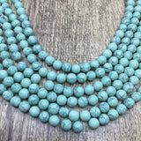 10mm Greenish Blue Howlite Bead | Fashion Jewellery Outlet | Fashion Jewellery Outlet