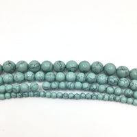8mm Greenish Blue Howlite Bead | Fashion Jewellery Outlet | Fashion Jewellery Outlet
