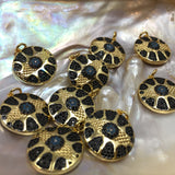 Gold Black Round Evil eye CZ Charm | Fashion Jewellery Outlet | Fashion Jewellery Outlet