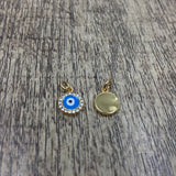 Round Blue Brass Evil Eye Charm | Fashion Jewellery Outlet | Fashion Jewellery Outlet