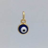 Round Blue and Navy Brass Evil Eye Charm | Fashion Jewellery Outlet | Fashion Jewellery Outlet