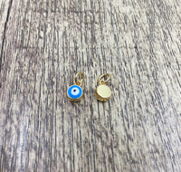 Round Blue and Navy Brass Evil Eye Charm | Fashion Jewellery Outlet | Fashion Jewellery Outlet
