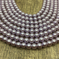 6mm and 8mm Glass Pearl Bead,Light Purple | Fashion Jewellery Outlet | Fashion Jewellery Outlet