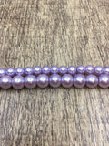 6mm and 8mm Glass Pearl Bead,Light Purple | Fashion Jewellery Outlet | Fashion Jewellery Outlet