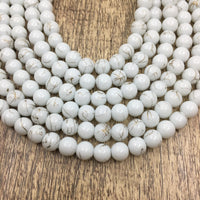 8mm Faux Glass Pearl Bead White Marble | Fashion Jewellery Outlet | Fashion Jewellery Outlet
