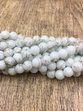 8mm Faux Glass Pearl Bead White Marble | Fashion Jewellery Outlet | Fashion Jewellery Outlet