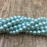 8mm Faux Glass Pearl Bead Tiffany Blue | Fashion Jewellery Outlet | Fashion Jewellery Outlet