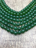 12mm Dark Green Jade Bead | Fashion Jewellery Outlet | Fashion Jewellery Outlet