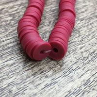8mm Burgundy Red Heishi Beads | Fashion Jewellery Outlet | Fashion Jewellery Outlet