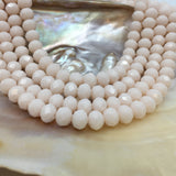 6mm Faceted Rondelle Glass Bead, Bone Color | Fashion Jewellery Outlet | Fashion Jewellery Outlet