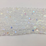 8 mm Clear Faceted Rondelle Glass Bead | Fashion Jewellery Outlet | Fashion Jewellery Outlet