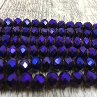 8mm Glass Purple Bead, Metallic Purple | Fashion Jewellery Outlet