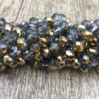 8mm Faceted Rondelle Half Coated Glass Bead | Fashion Jewellery Outlet | Fashion Jewellery Outlet