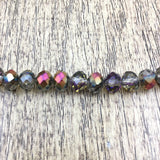 8mm Faceted Rondelle Glass Bead Half Coated | Fashion Jewellery Outlet | Fashion Jewellery Outlet