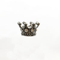 Gun Metal Alloy Rhinestone Crown Bead | Fashion Jewellery Outlet | Fashion Jewellery Outlet