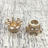 Gold Rhinestone Crown Bead | Fashion Jewellery Outlet | Fashion Jewellery Outlet