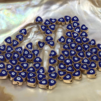 Alloy Beads Navy Evil Eye Heart Beads | Fashion Jewellery Outlet | Fashion Jewellery Outlet