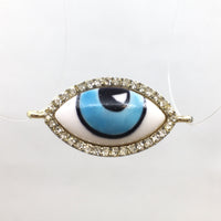 Evil Eye Allot Rhinestone Connector, Gold | Fashion Jewellery Outlet | Fashion Jewellery Outlet
