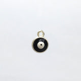Round Alloy Black Evil Eye Charm, 6pc | Fashion Jewellery Outlet | Fashion Jewellery Outlet