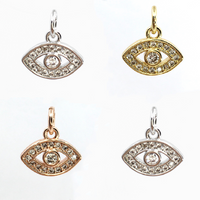Brass CZ Pave Evil Eye charm | Fashion Jewellery Outlet | Fashion Jewellery Outlet