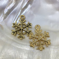 Gold and Antique Gold Alloy Snowflake Charm | Fashion Jewellery Outlet | Fashion Jewellery Outlet