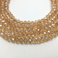 6mm Faceted Rondelle Golden Shadow Glass Bead | Fashion Jewellery Outlet | Fashion Jewellery Outlet