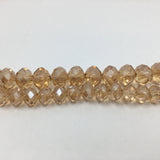 8mm Faceted Rondelle Golden Shadow Glass Bead | Fashion Jewellery Outlet | Fashion Jewellery Outlet