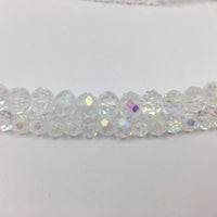 6mm Faceted Rondelle Clear double AB Glass Bead | Fashion Jewellery Outlet | Fashion Jewellery Outlet