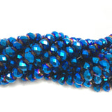 8mm Faceted Rondelle Metallic Blue Glass Bead | Fashion Jewellery Outlet | Fashion Jewellery Outlet