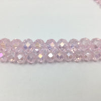 8mm Faceted Rondelle Light Pink Glass Bead | Fashion Jewellery Outlet | Fashion Jewellery Outlet