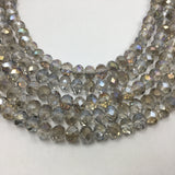 8mm Faceted Rondelle Grey Glass Bead | Fashion Jewellery Outlet | Fashion Jewellery Outlet