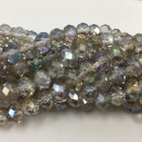 6mm Faceted Rondelle Grey Glass Bead | Fashion Jewellery Outlet | Fashion Jewellery Outlet