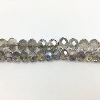8mm Faceted Rondelle Grey Glass Bead | Fashion Jewellery Outlet | Fashion Jewellery Outlet