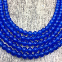 6mm Royal Blue Jade Bead | Fashion Jewellery Outlet | Fashion Jewellery Outlet