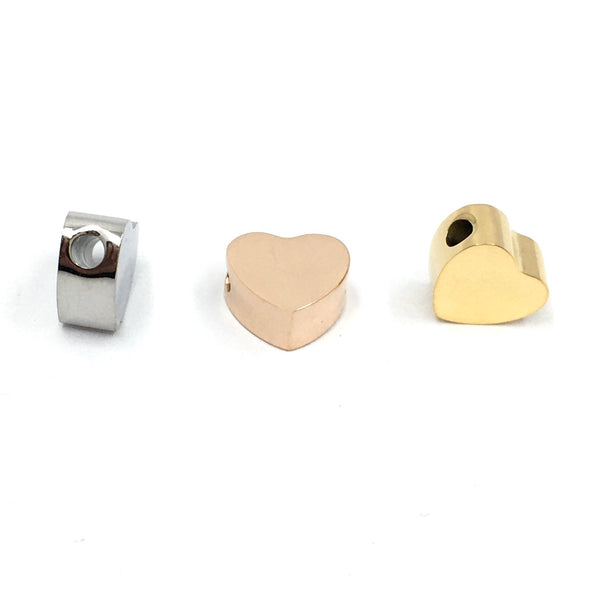 Gold Steel Heart Bead | Fashion Jewellery Outlet | Fashion Jewellery Outlet