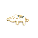 Gold Plated Steel Enamel Elephant Connector | Fashion Jewellery Outlet | Fashion Jewellery Outlet